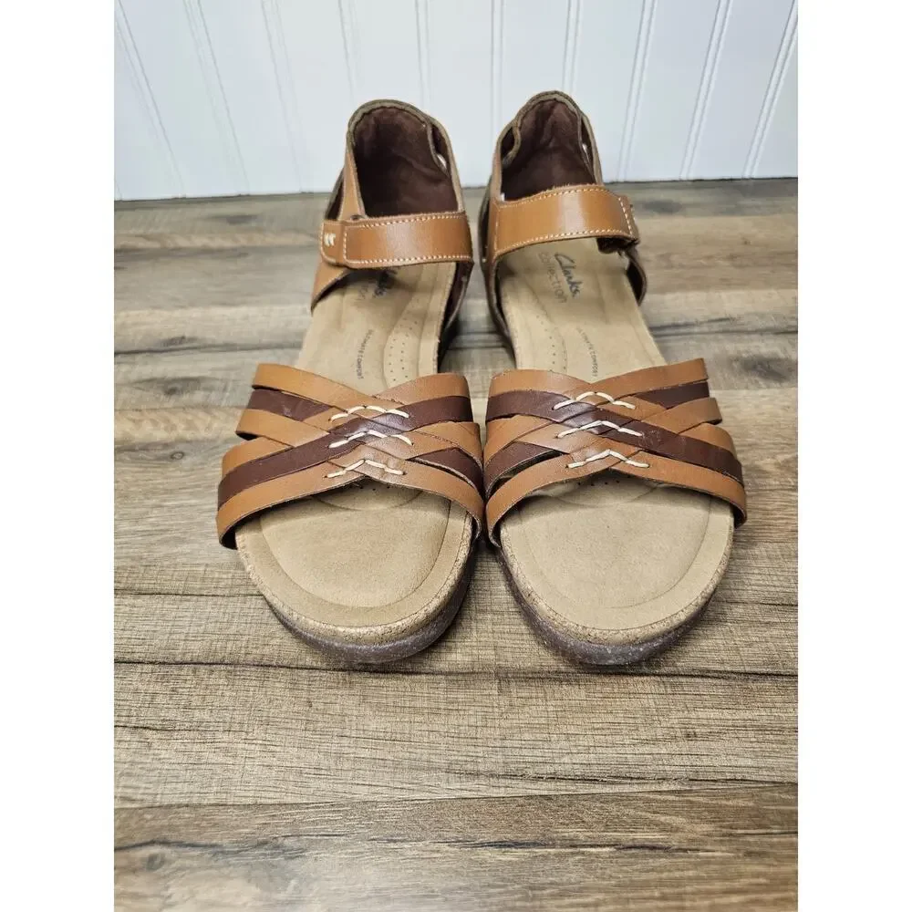 Clarks‎ Women's Roseville Leather Sandals Size 10 M NEW Bohemian Comfort